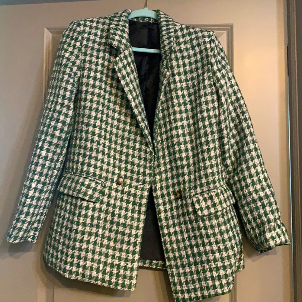 Brand New Green and White Blazer